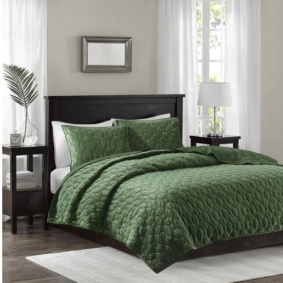 Madison Park Harper Faux Velvet Reversible 3 Piece Coverlet Set King/Cal King -